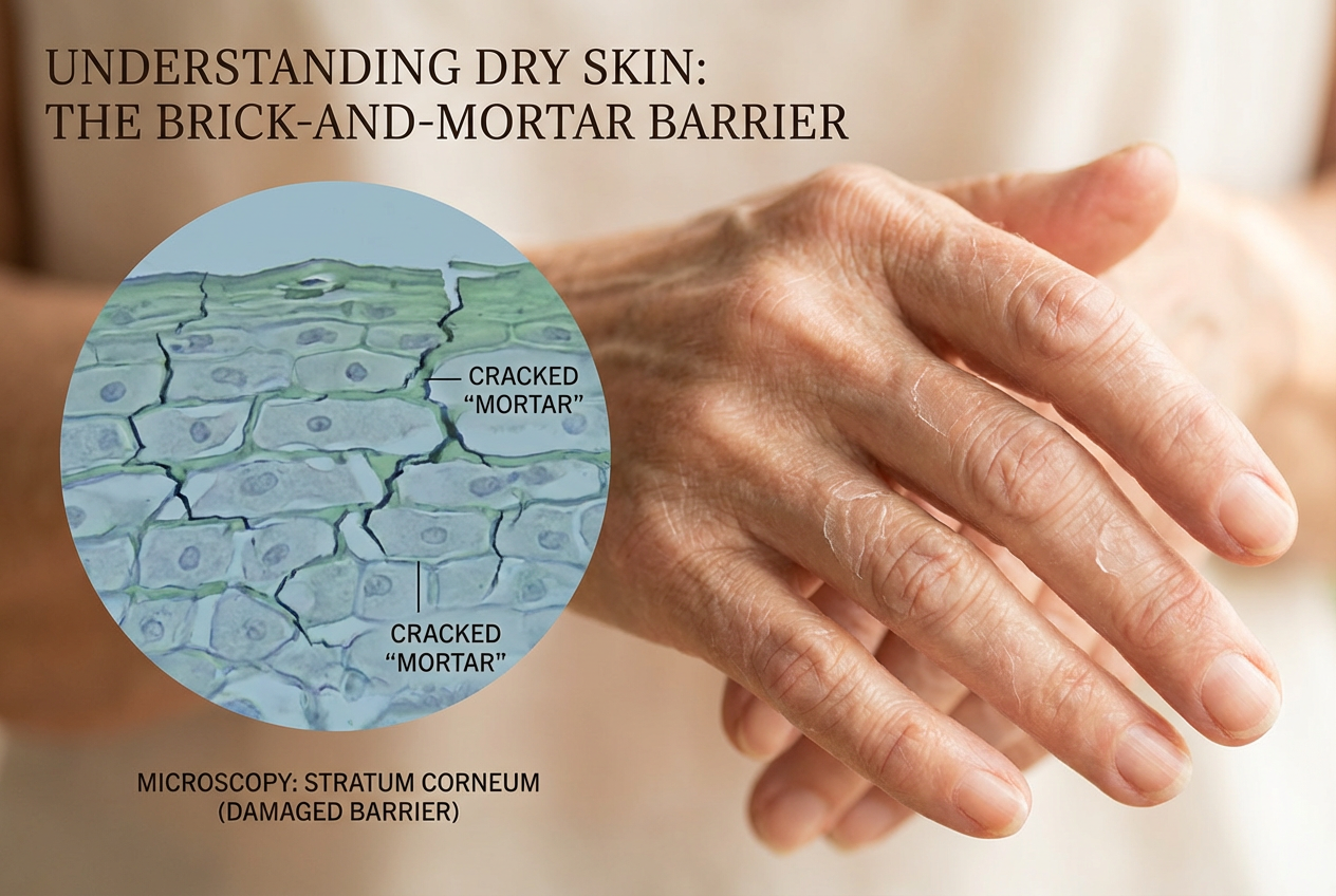 Ceramide Collapse: Why Skin Gets Dry, Thin and Papery in Your 50s